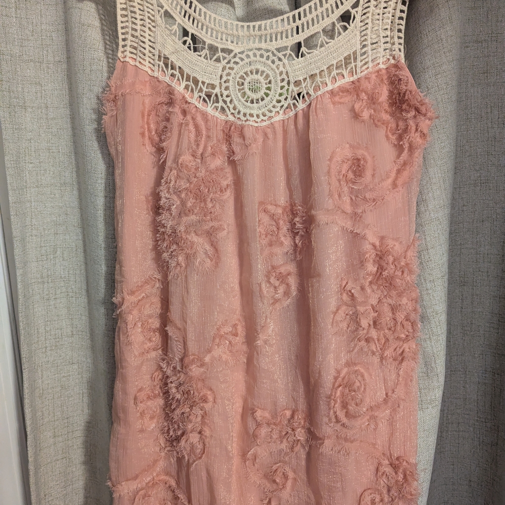 Avocado Cream and Pink Embellished Sheath Blouse